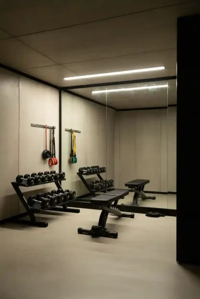 Compact Small Basement Gym