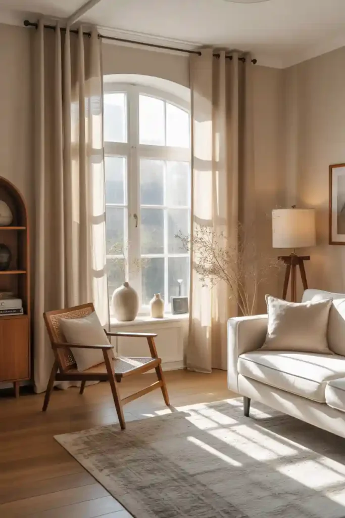 Floor-Length Linen Curtains for Casual Elegance