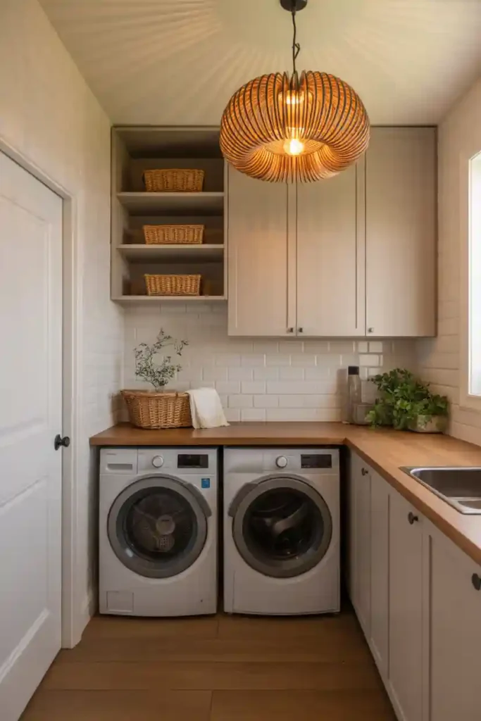 Laundry Room with Decorative Lighting
