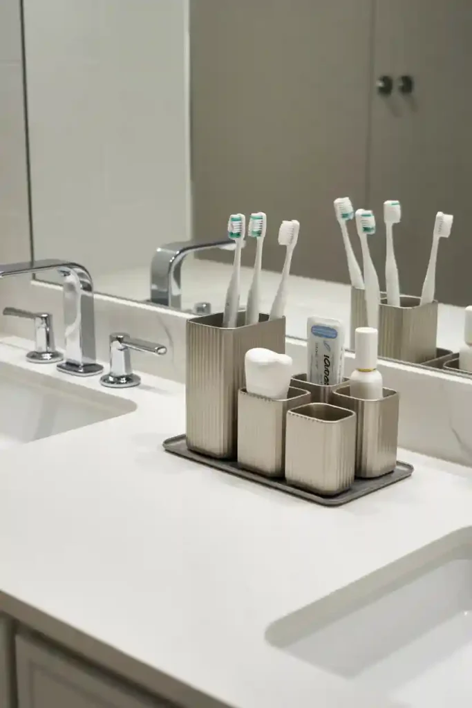 Vertical Toothbrush and Dental Storage