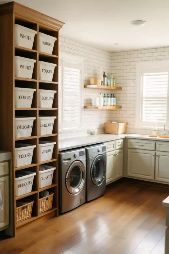 Add a Laundry Sorter with Bins