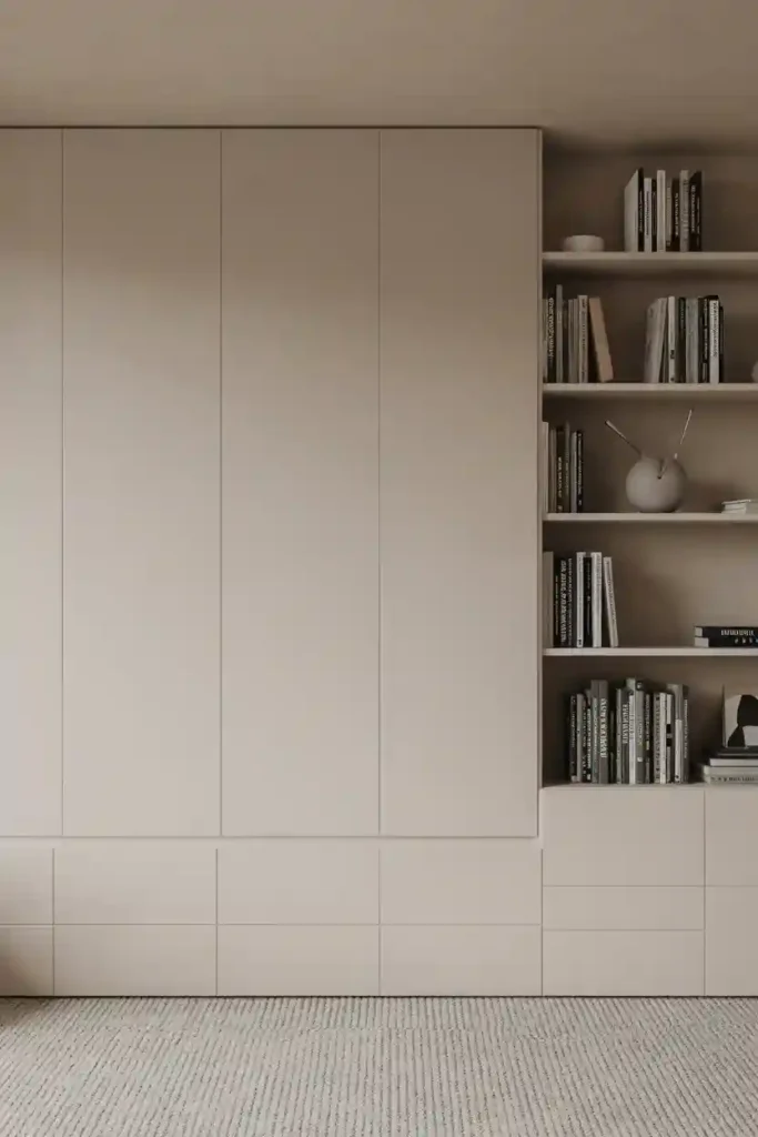  Hidden Storage Bookshelf with Doors