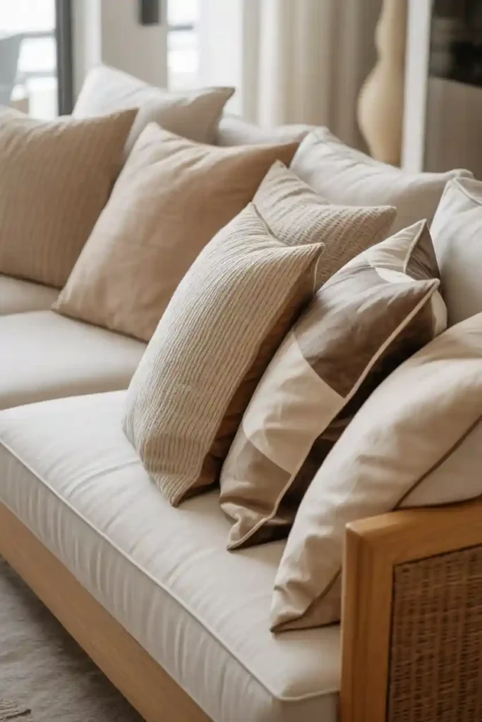 Layer Cushions in Different Fabrics