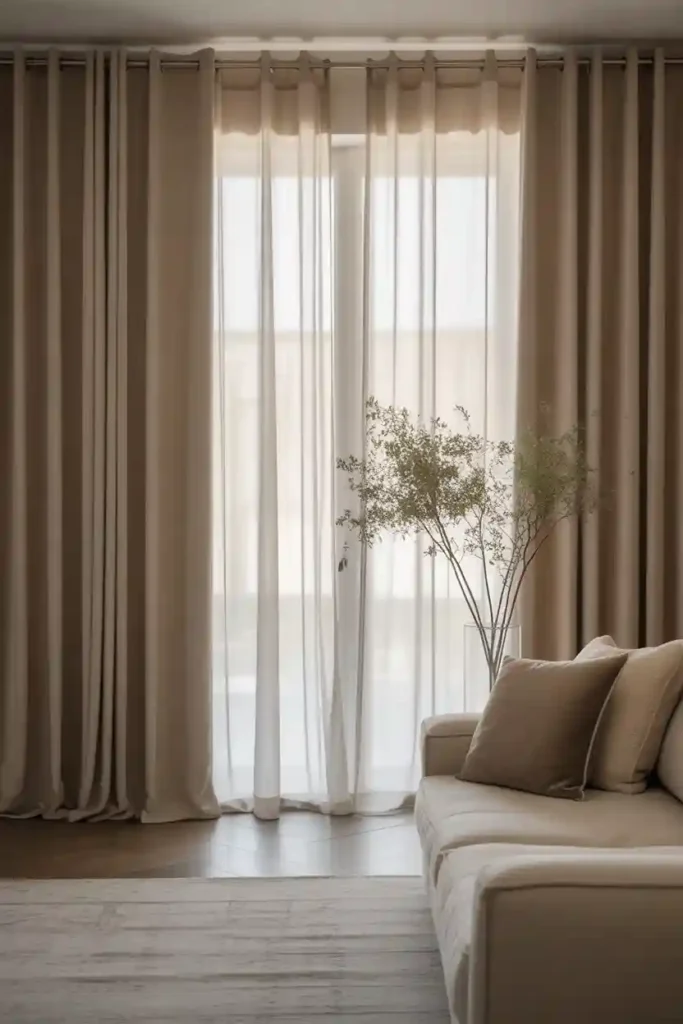  Neutral Curtains Paired with Layered Sheers