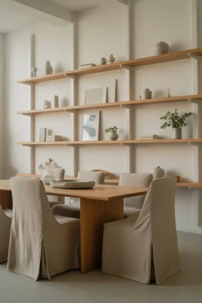 Open Shelving to Display Minimal Decor