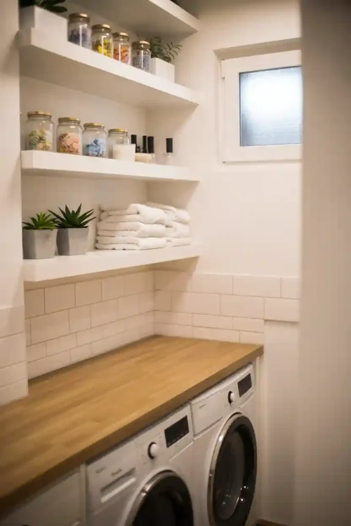 Floating Shelves Above Counters