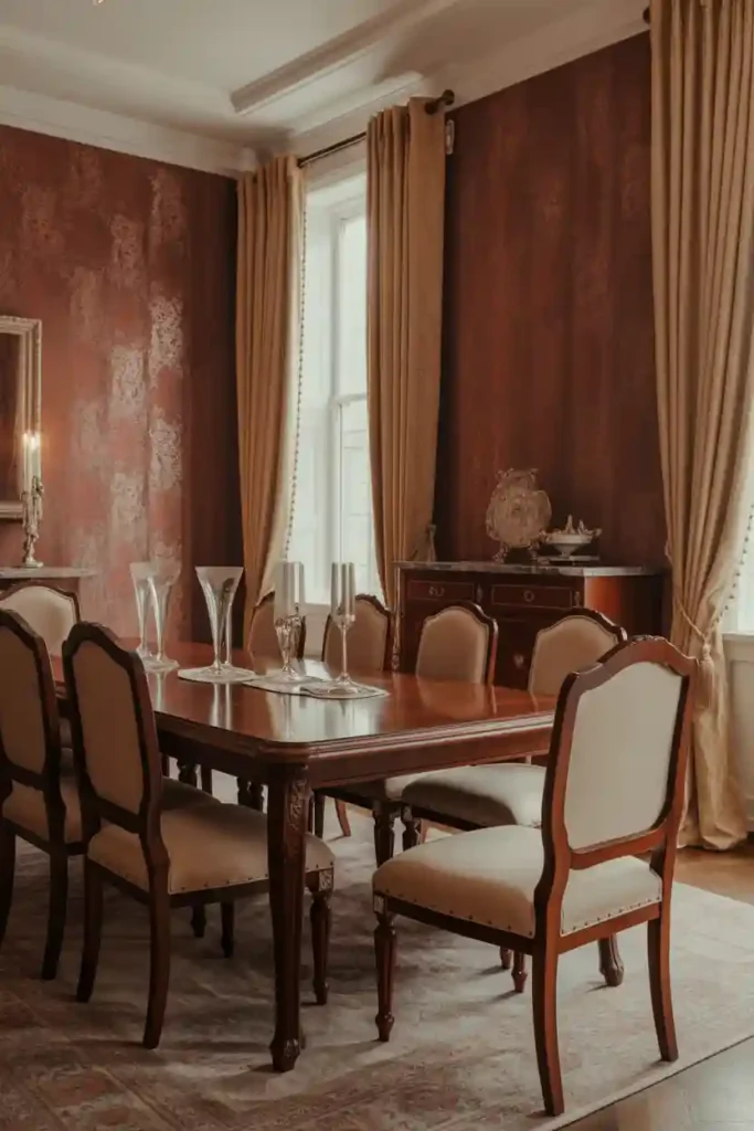 Formal Dining Rooms with Soft Wall Treatments