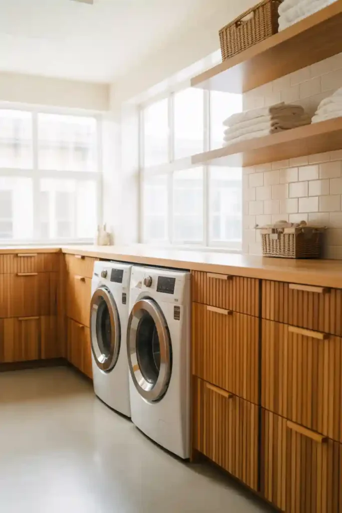 Laundry Room with Natural Wood Accents