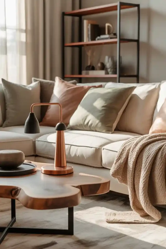 Balance Metal Accents with Soft Materials