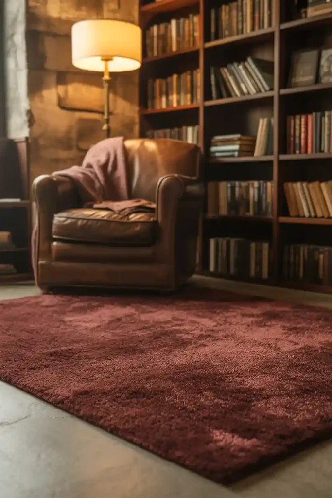 Basement Reading Nook with Soft Carpet
