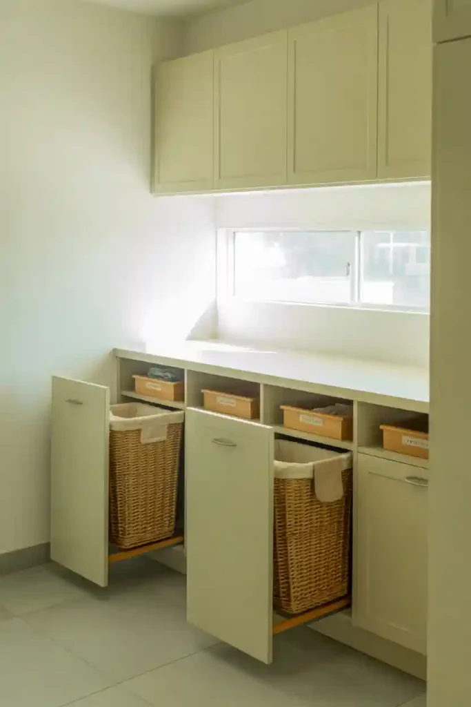 Built-In Hampers and Sorting Bins