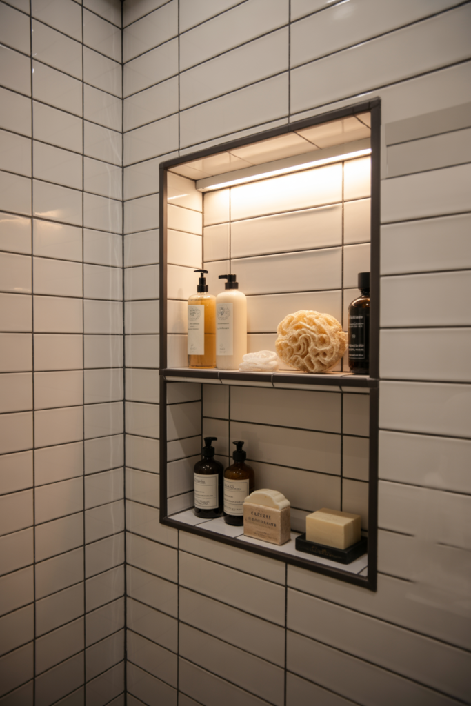 Built-In Shower Niches for Storage