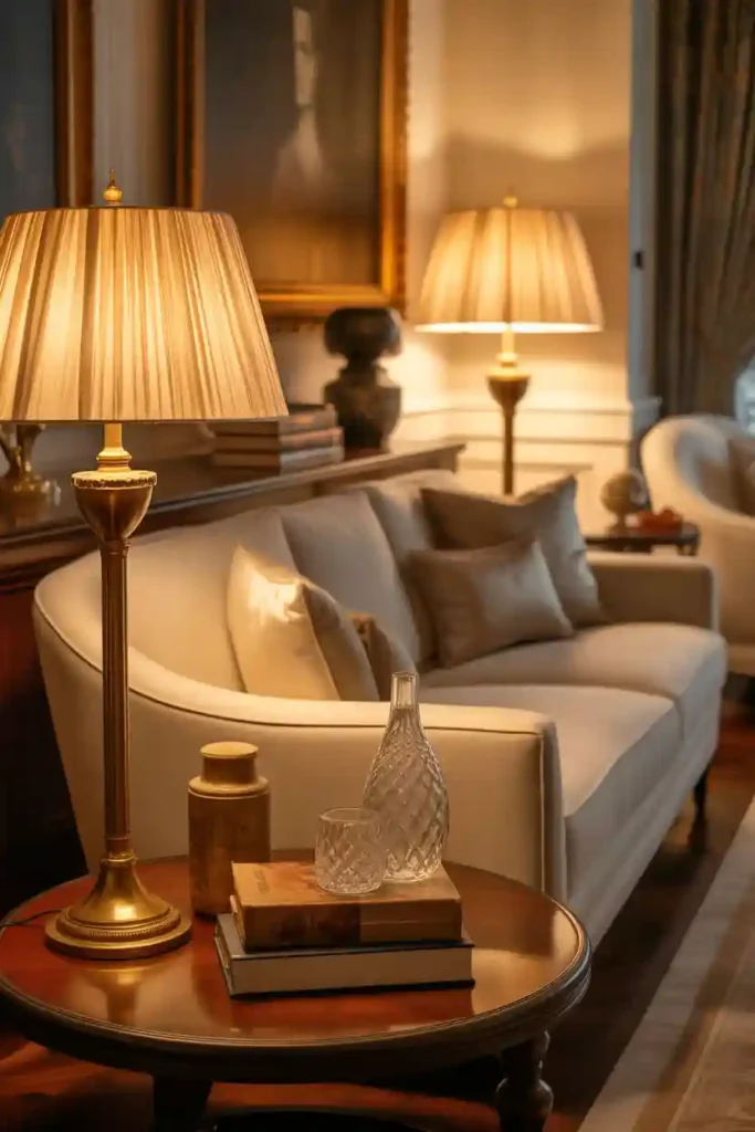 Layered Lighting with Floor and Table Lamps