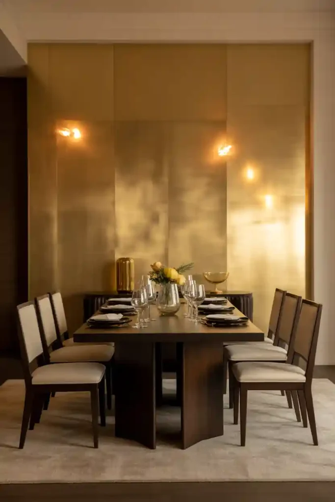 Metallic Finish Accent Wall