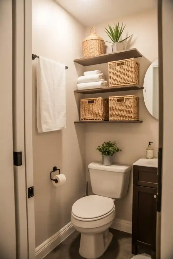 Install Floating Shelves Above the Toilet