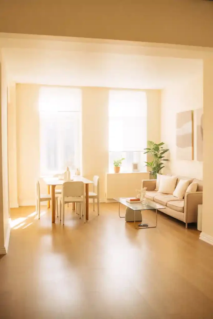 Light-Colored Walls and Flooring