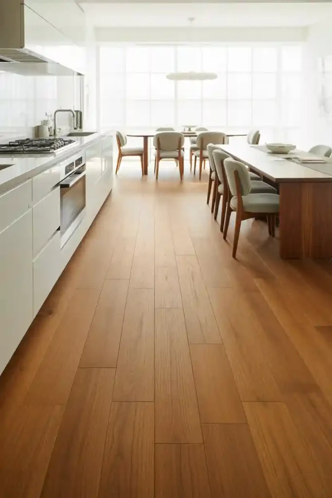 Open-Plan Layout with Consistent Flooring