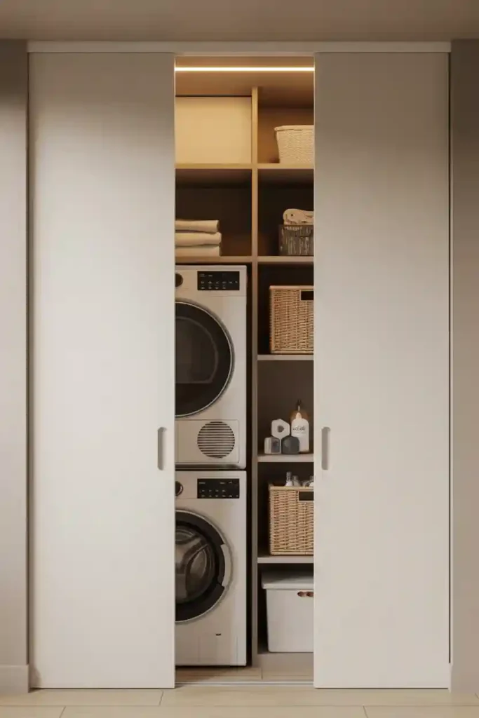 Sliding Panel Laundry Closet