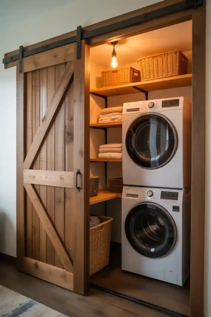  Barn Door Laundry Closet