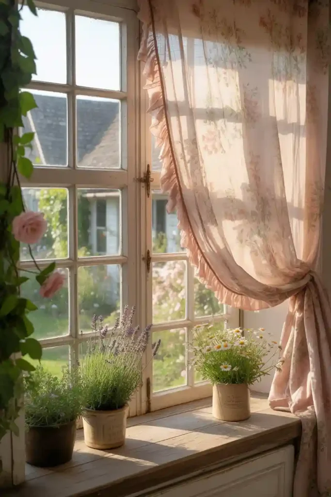 Floral Curtains and Soft Window Treatments