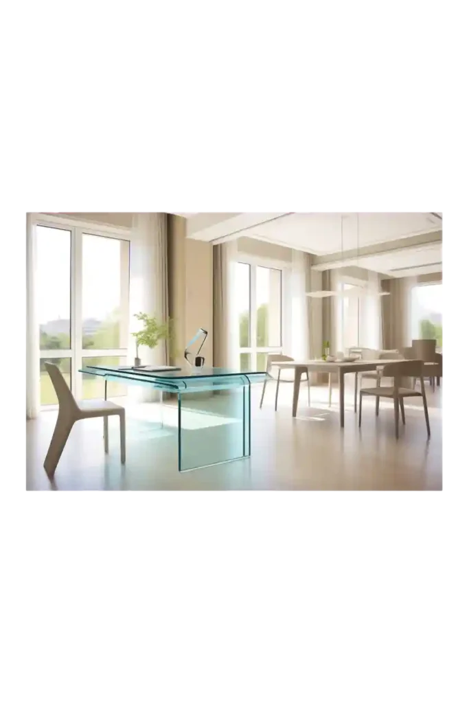 Glass Desk for a Light, Airy Dining Space