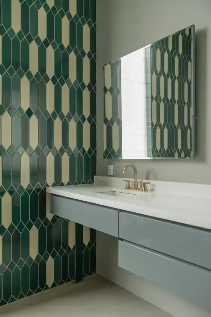 Patterned Tile Accent Wall