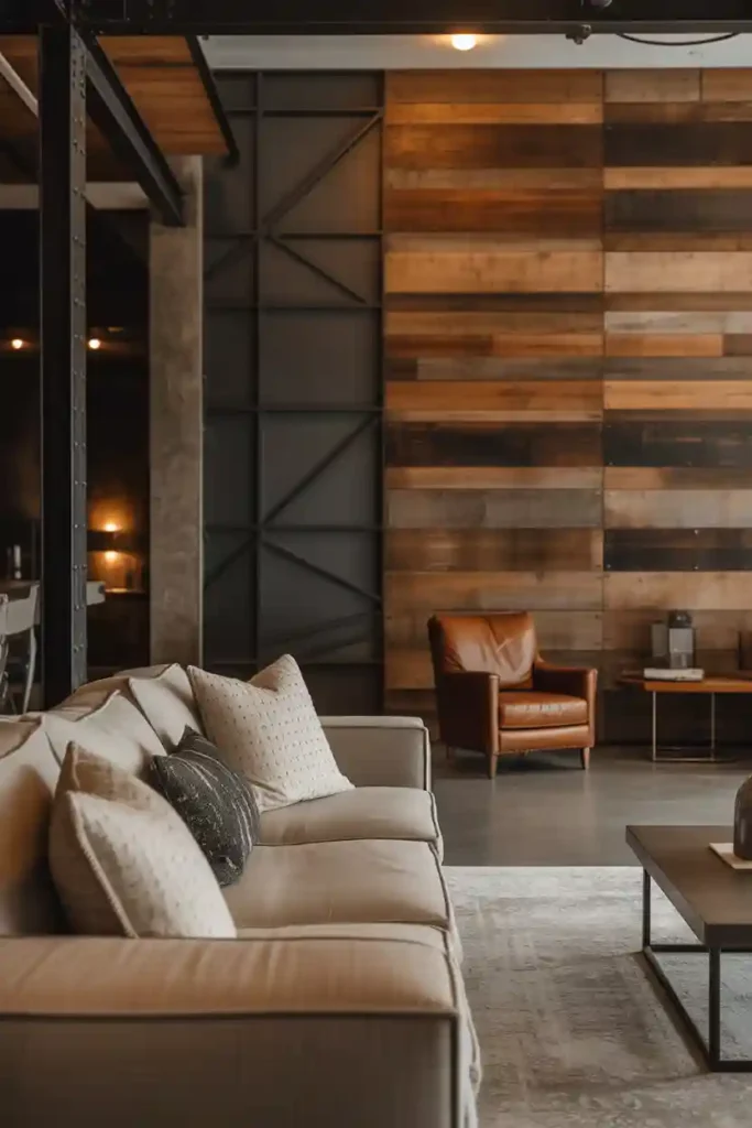 Statement Wall with Wood and Metal Mix