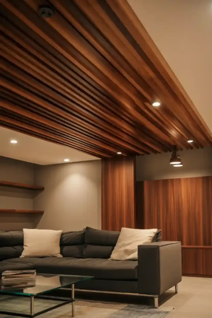 Wood Slat Ceiling for Warmth and Texture