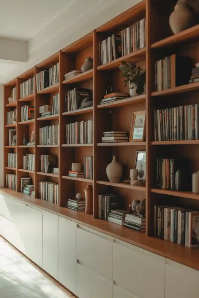Built-In Bookshelves with Cabinets