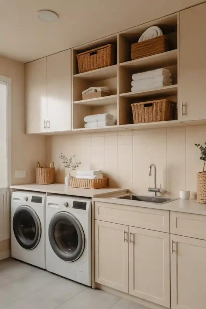 Built-In Cabinet and Shelf Combo