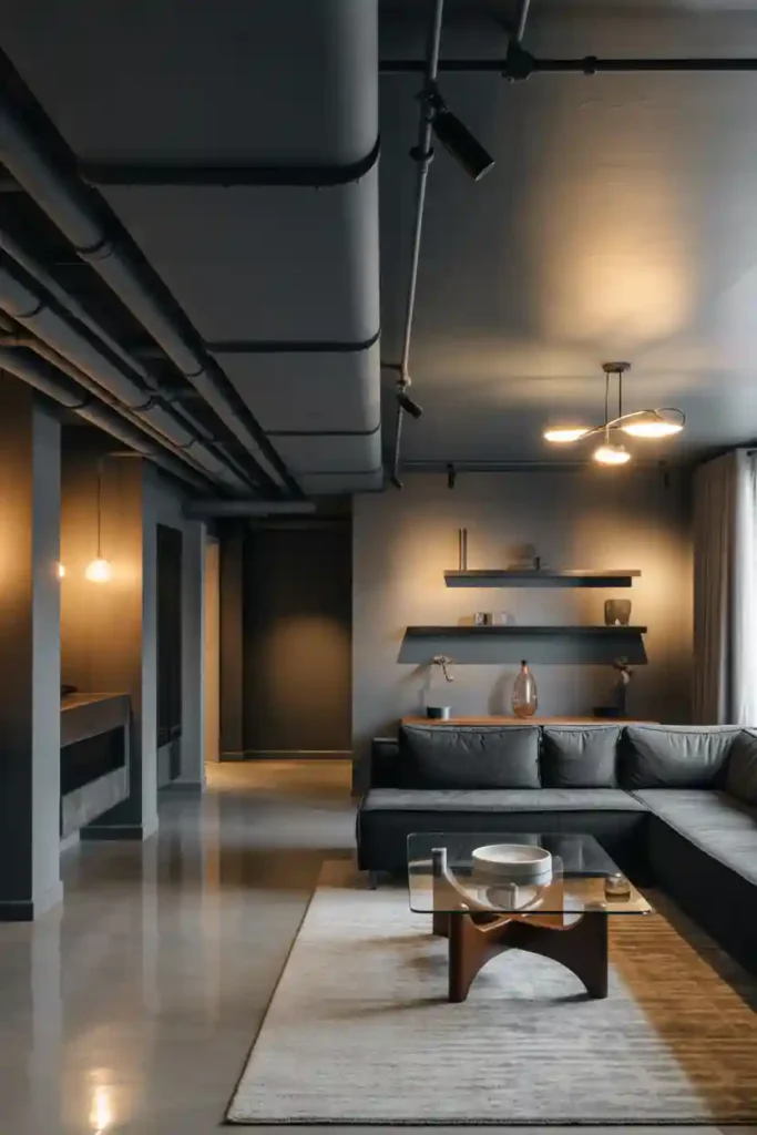 Painted Black Ceiling for a Bold, Modern Look