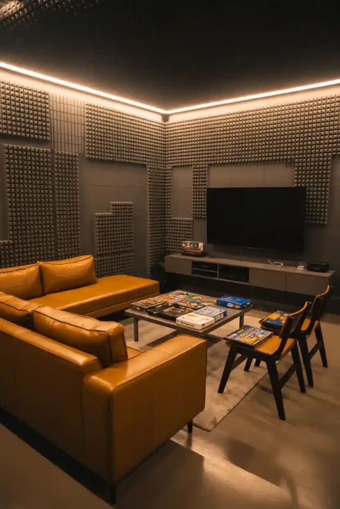 Soundproofed Game Room for Comfort
