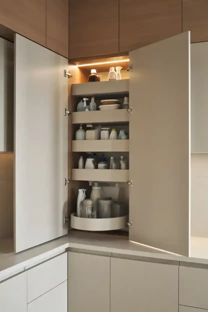 Corner Cabinets with Lazy Susans