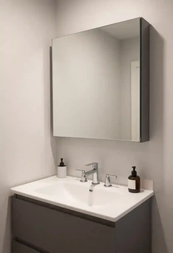 Hidden Storage Behind Mirrors