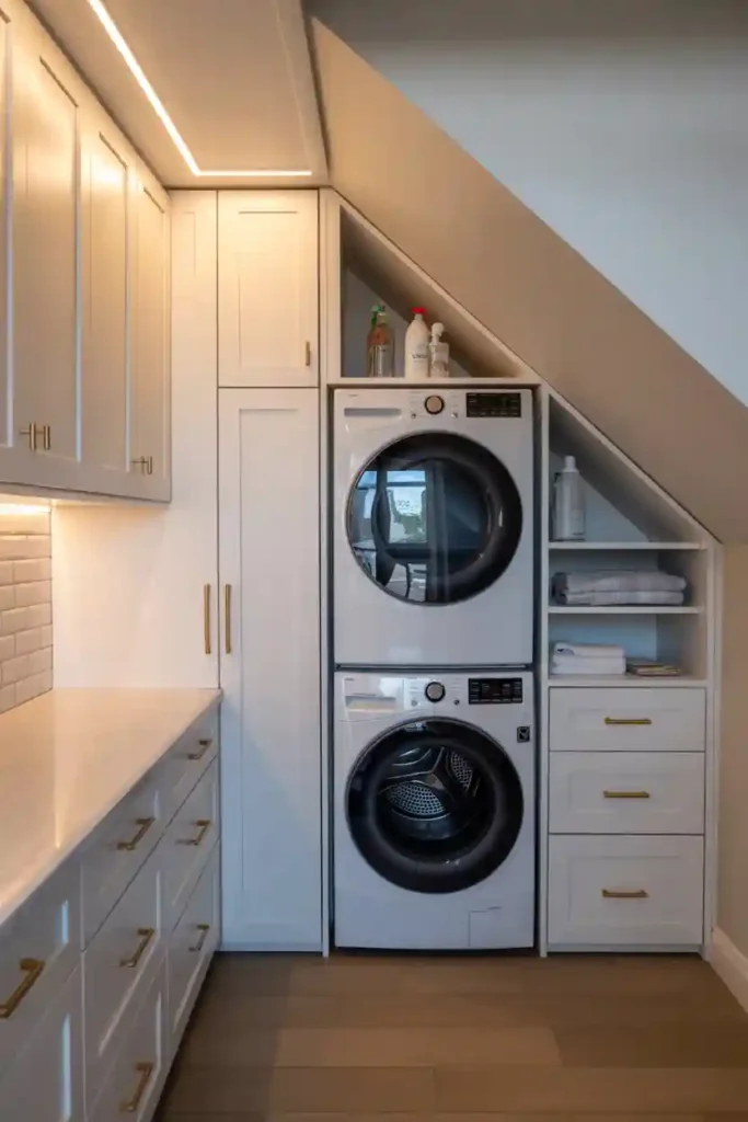 Under-Stairs Hidden Laundry