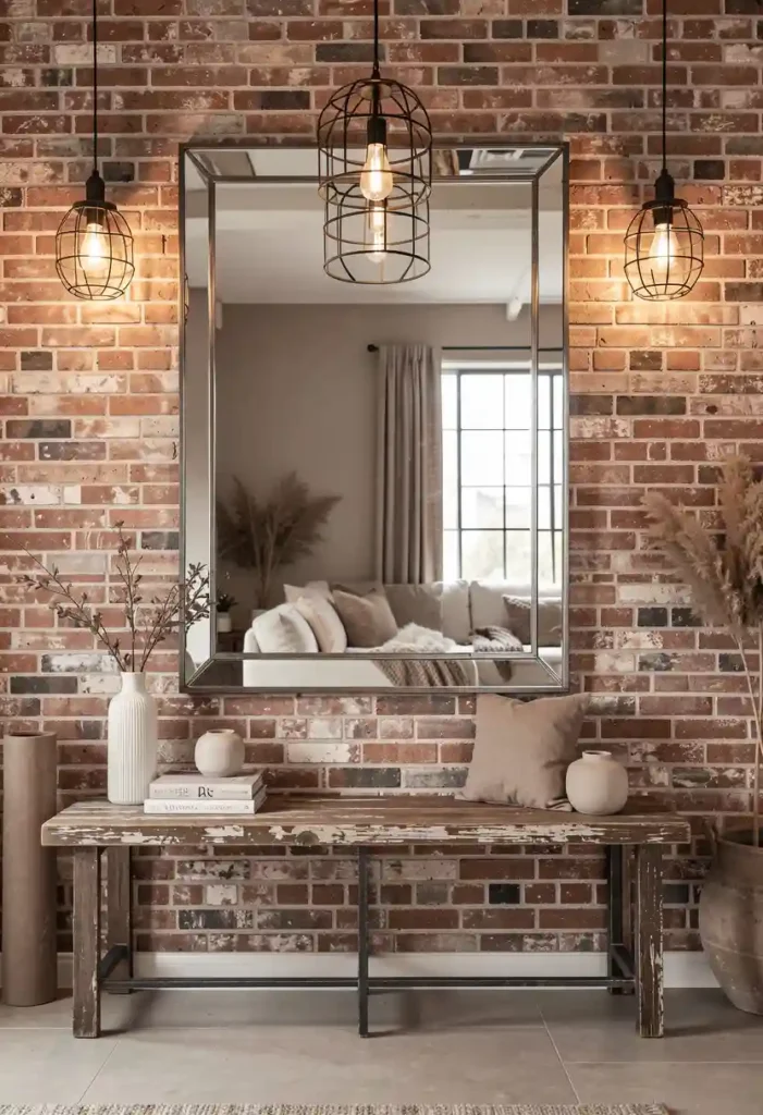 Industrial Metal Frame Mirror