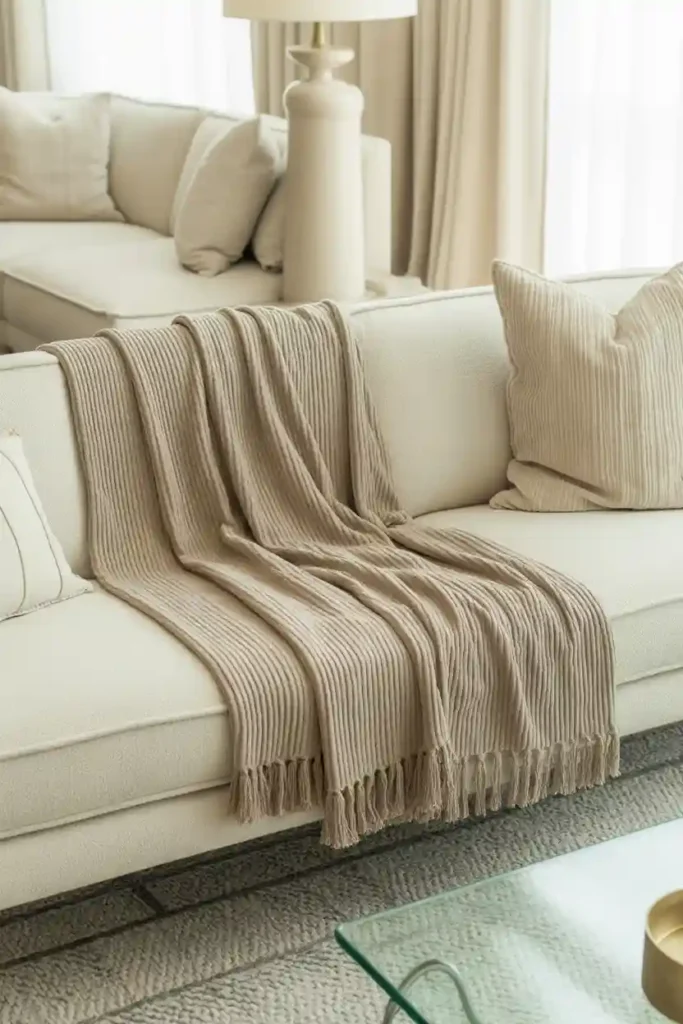 Add a Soft, Draped Throw Blanket