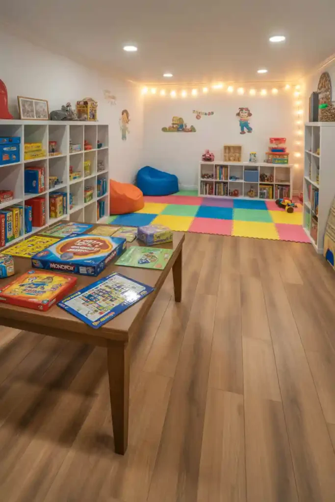 Multi-Purpose Family Game Room Basement