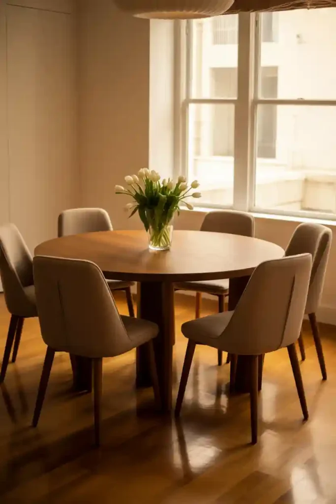 Round Dining Table for Easy Flow