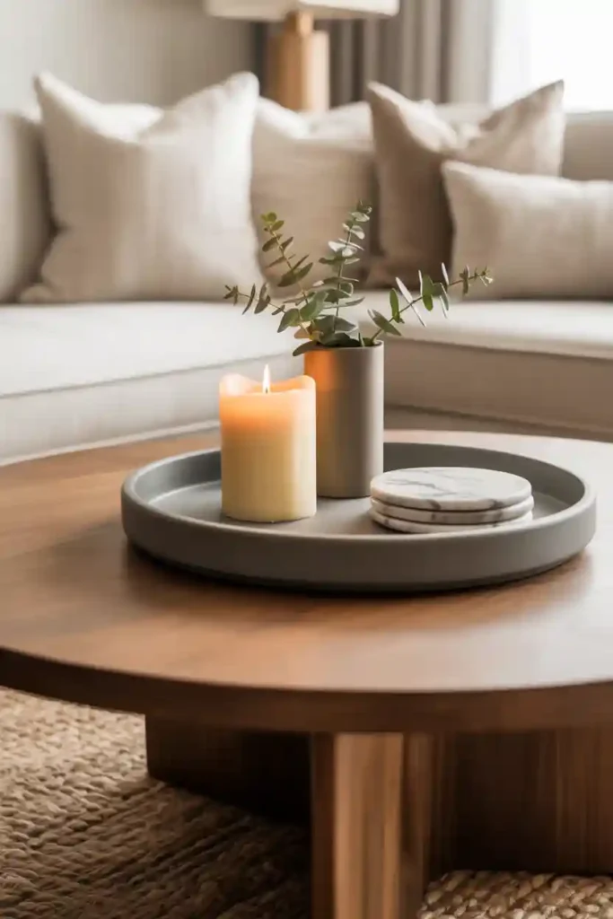 Use a Decorative Tray to Anchor Decor