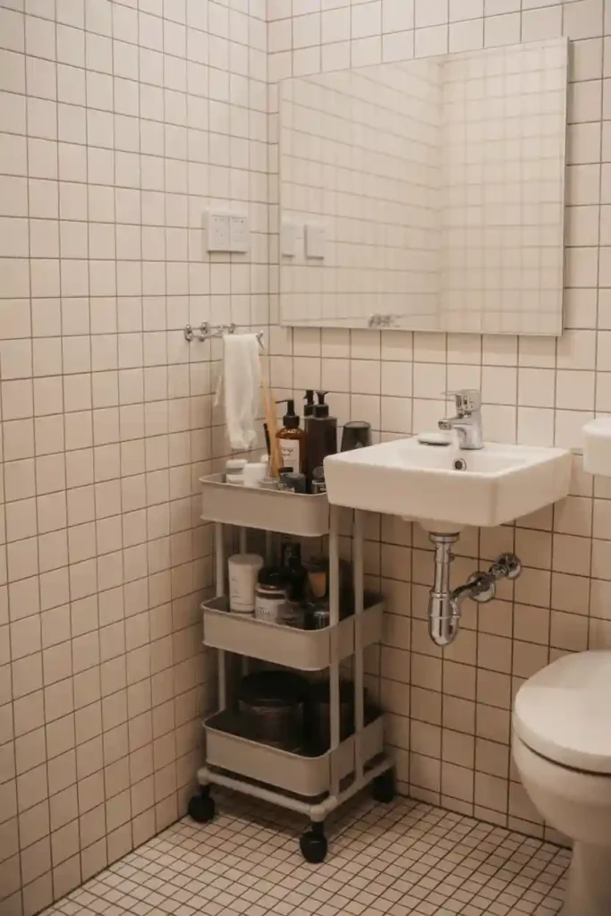 Use a Slim Rolling Storage Cart