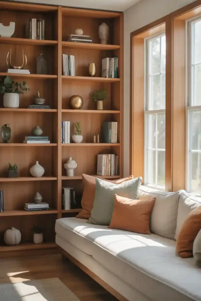 Built-In Bookshelves with Seating