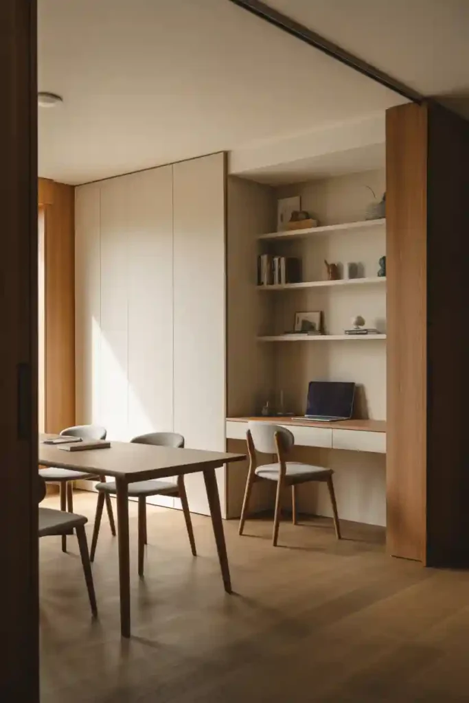 Compact Office Nook in the Dining Area