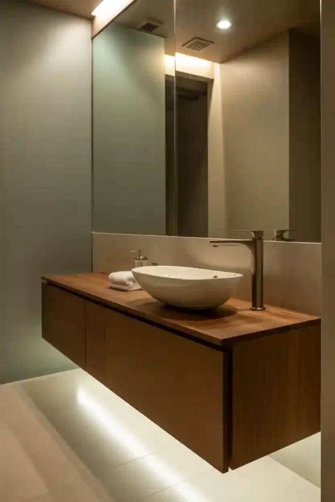 Floating Vanity with Underlighting