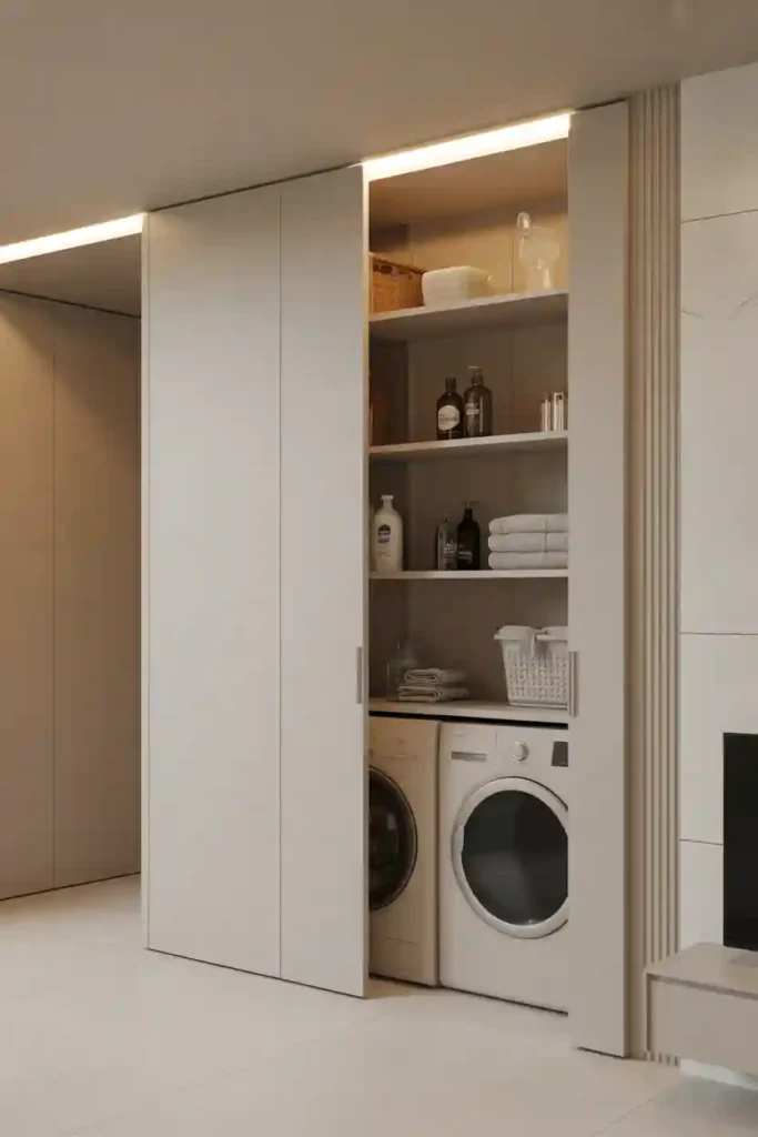Hide Laundry Behind Pocket Doors