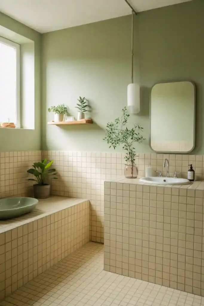 Muted Green and Cream