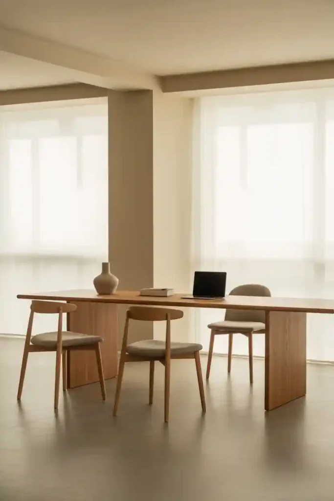 Minimalist Dining Room Office Setup
