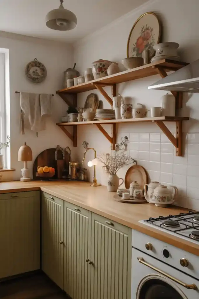 Open Shelving Styled with Vintage Ceramics