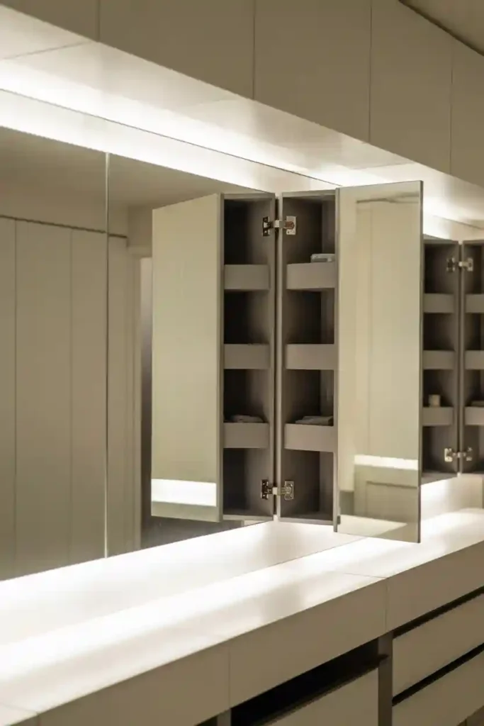 Storage Behind Mirrors