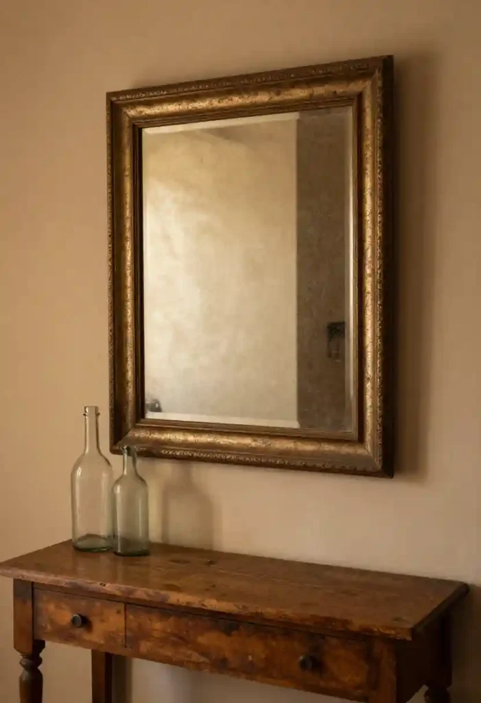 Antique Mirror with Patina